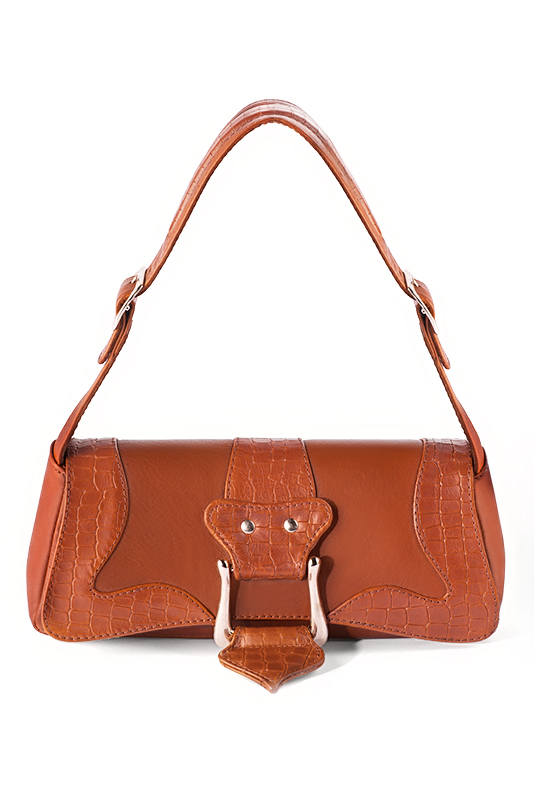 Dress small handbag in terracotta orange leather - Top view